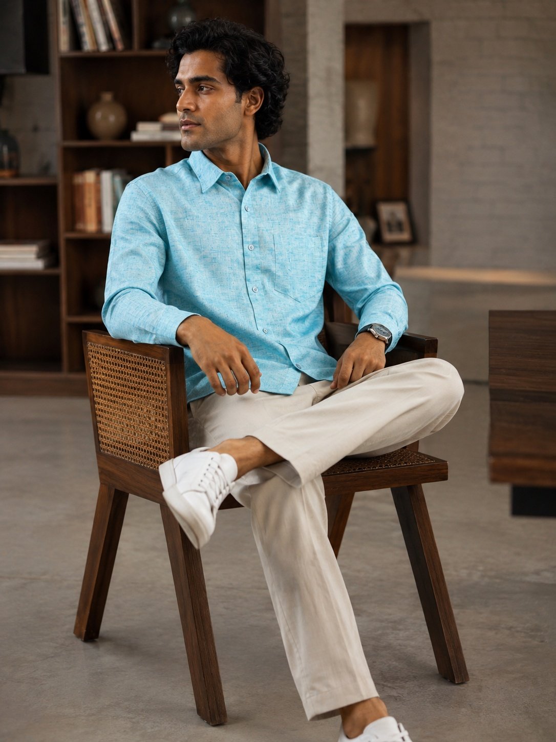 THREADSKY Linen Ease Skyblue - Threadsky Elite Shirts