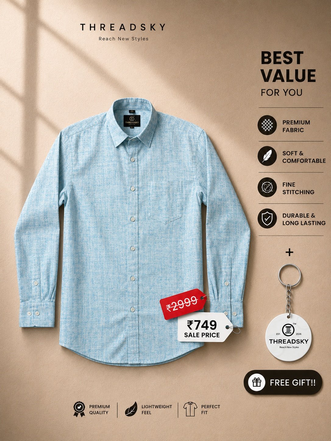 THREADSKY Linen Ease Skyblue