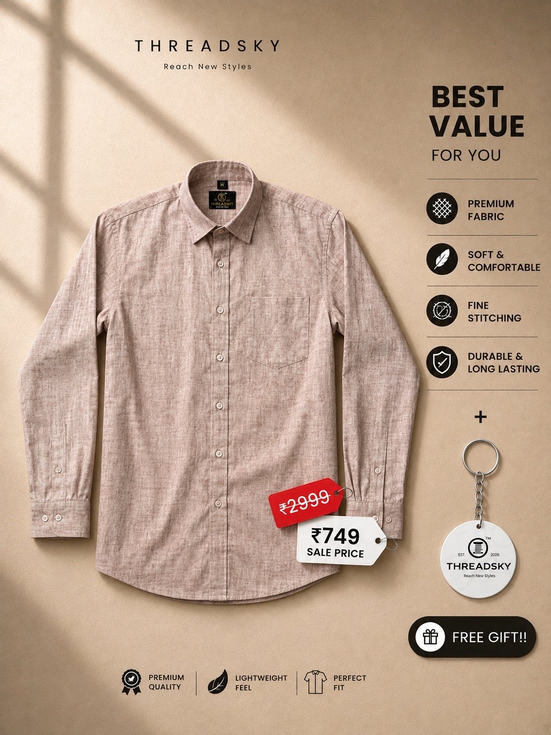 THREADSKY Linen Ease Brown