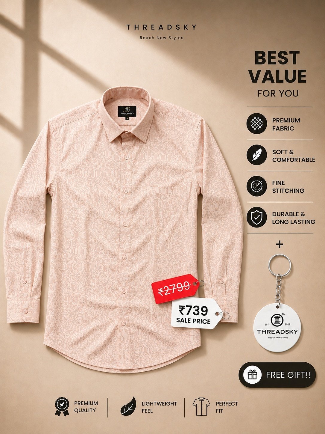 THREADSKY Royal Weave Pink