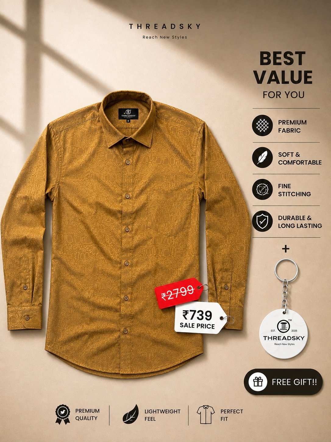 THREADSKY Royal Weave Brown