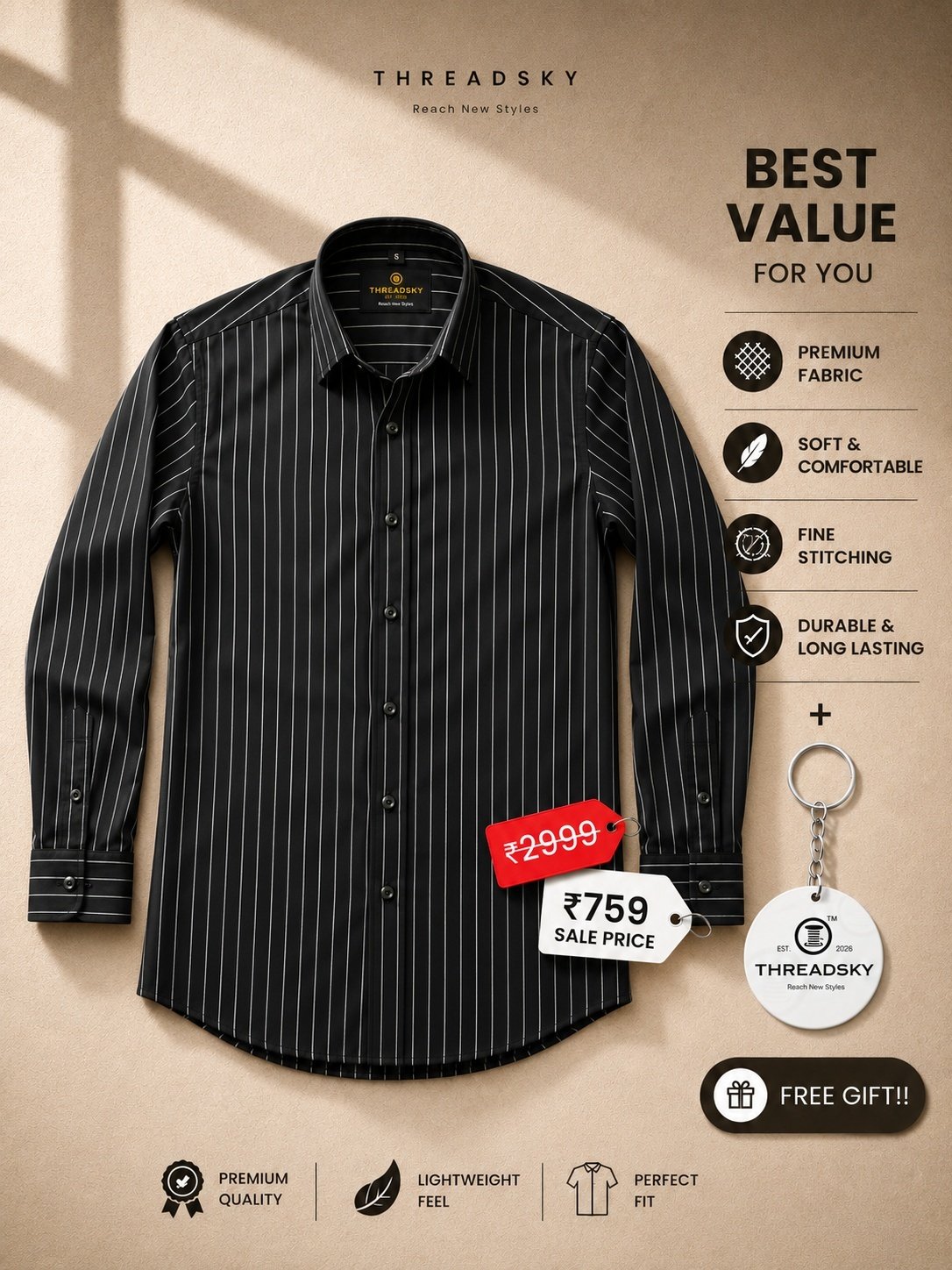 THREADSKY Korean Weave Black