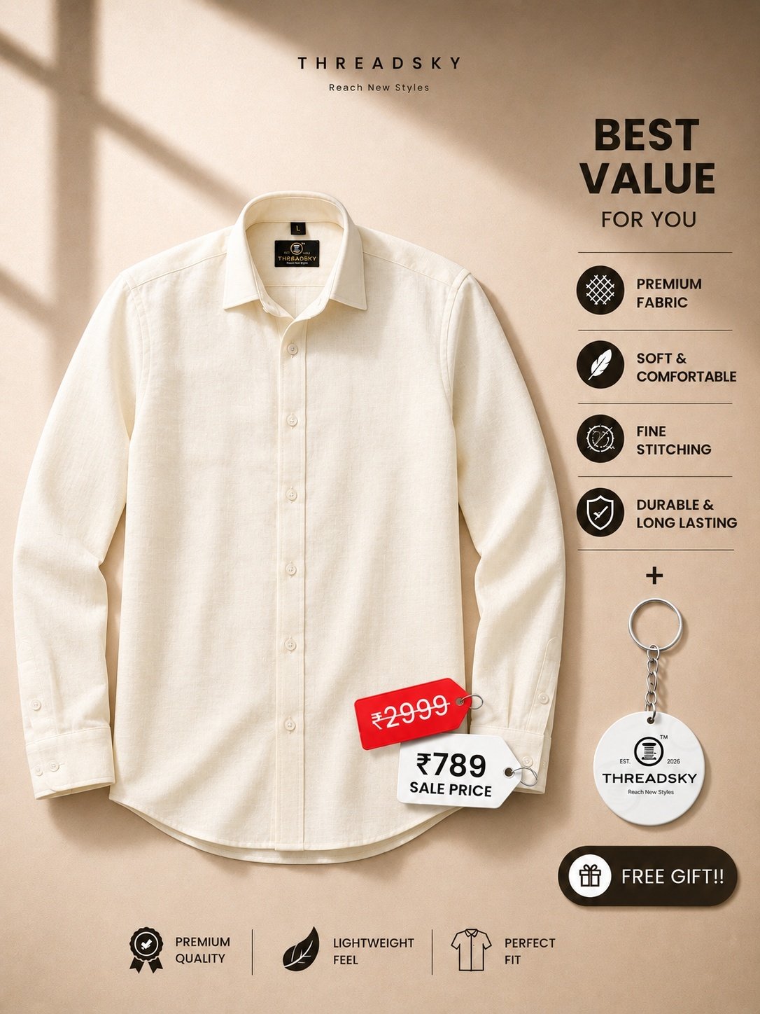 THREADSKY Core Linen Cream